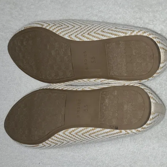 Birdies Heron Chai Chevron Flats Loafers  Cushioned Footbed Size 5.5.5