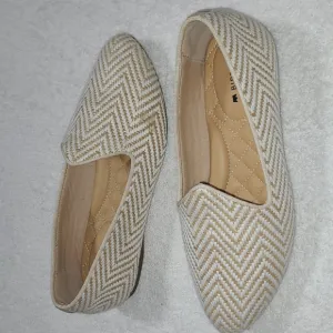Birdies Heron Chai Chevron Flats Loafers  Cushioned Footbed Size 5.5.5