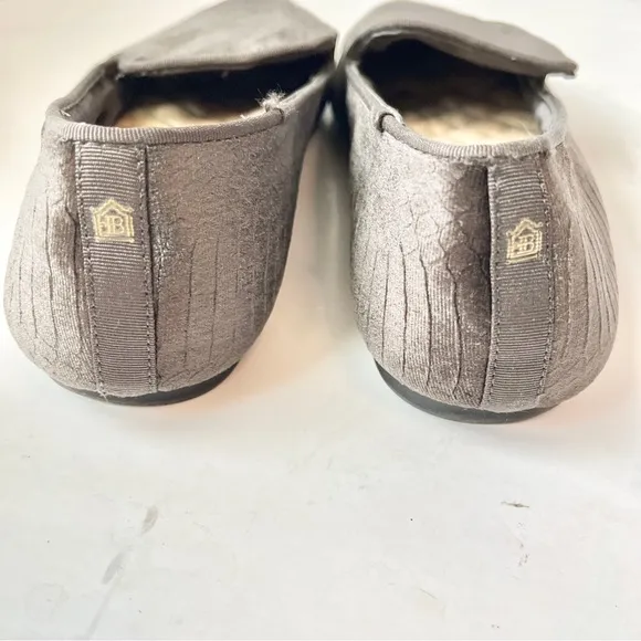 Birdies Starling Gray Velvet Snake Print Slip-On Loafers