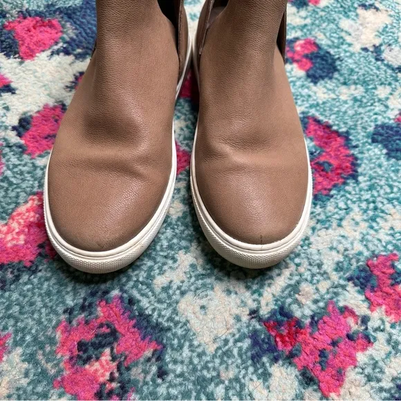 Birdies The Falcon High Top Sneaker in Cafe Au Lait Brown Leather