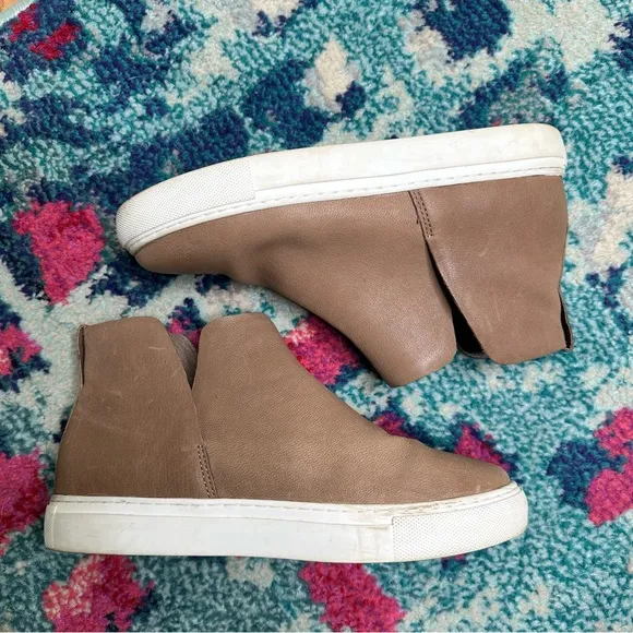 Birdies The Falcon High Top Sneaker in Cafe Au Lait Brown Leather