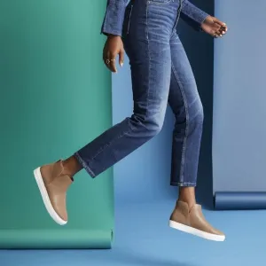 Birdies The Falcon High Top Sneaker in Cafe Au Lait Brown Leather