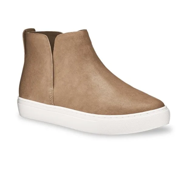 Birdies The Falcon High Top Sneaker in Cafe Au Lait Brown Leather