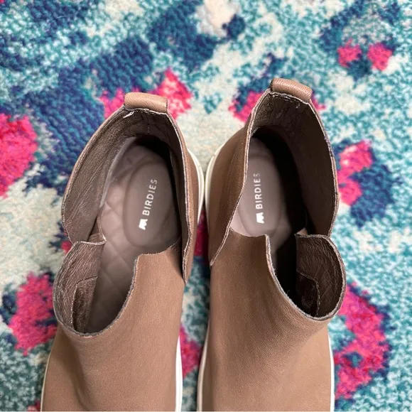Birdies The Falcon High Top Sneaker in Cafe Au Lait Brown Leather