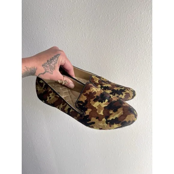 Birdies The Starling Camo Calf Hair Slip On Flat Size 8