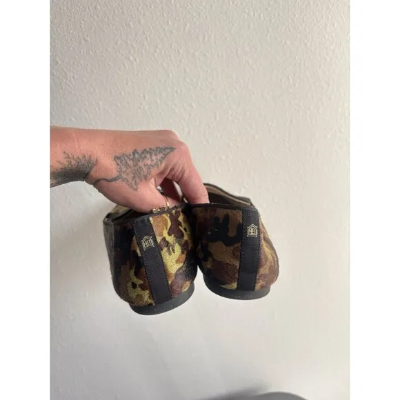 Birdies The Starling Camo Calf Hair Slip On Flat Size 8