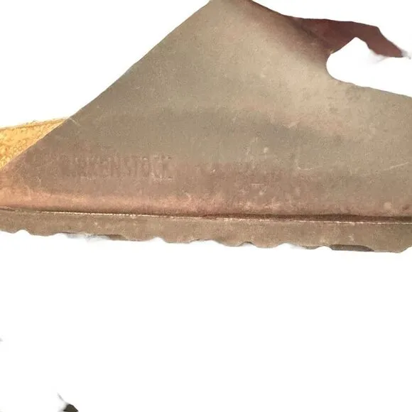 Birken Stock Arizona Women's Birko Flor Nubuck Sandals Dark Brown Size 46