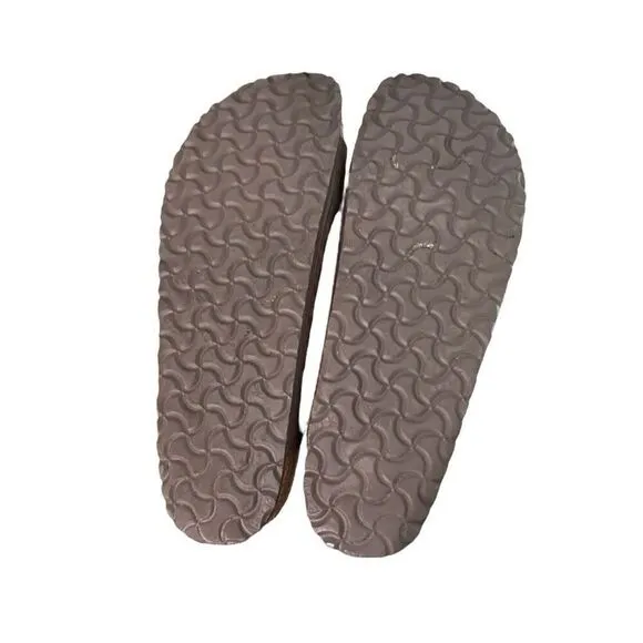 Birken Stock Arizona Women's Birko Flor Nubuck Sandals Dark Brown Size 46
