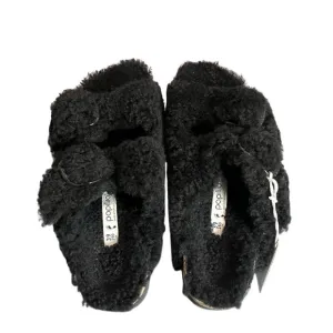 Birkenstock Arizona Big Buckle Black Shearling Papillio Sandals L8/M6 Cozy