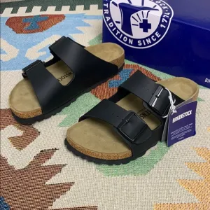 Birkenstock Arizona Black Narrow Sandals with Adjustable Straps and Cork Footbed