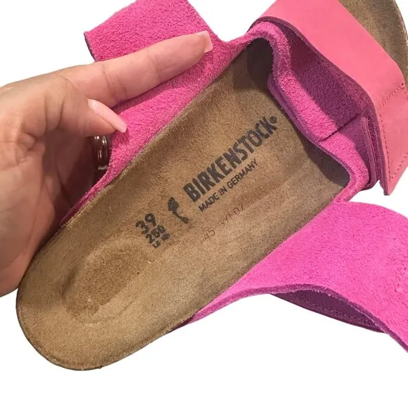 Birkenstock Arizona Sandal Pink Suede Leather Adjustable Straps Women EU 39 US 9
