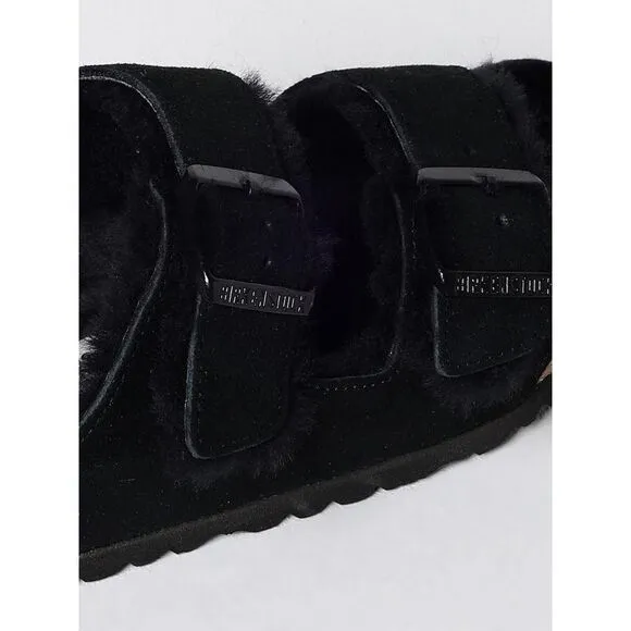 Birkenstock Arizona Shearling Suede Sandal Women Black