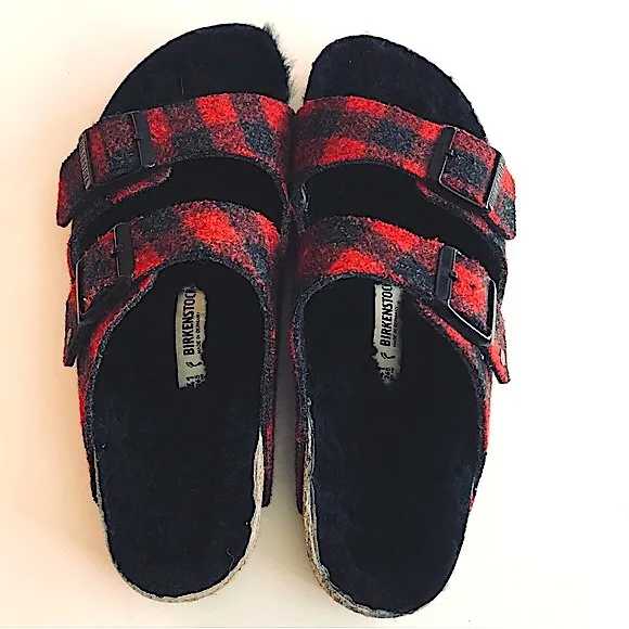 Birkenstock Arizona Sherling Rivet Slide sandals