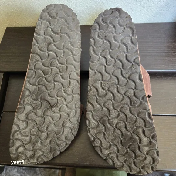 Birkenstock Arizona Slide Sandals Rust Brown Leather 40