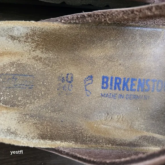 Birkenstock Arizona Slide Sandals Rust Brown Leather 40
