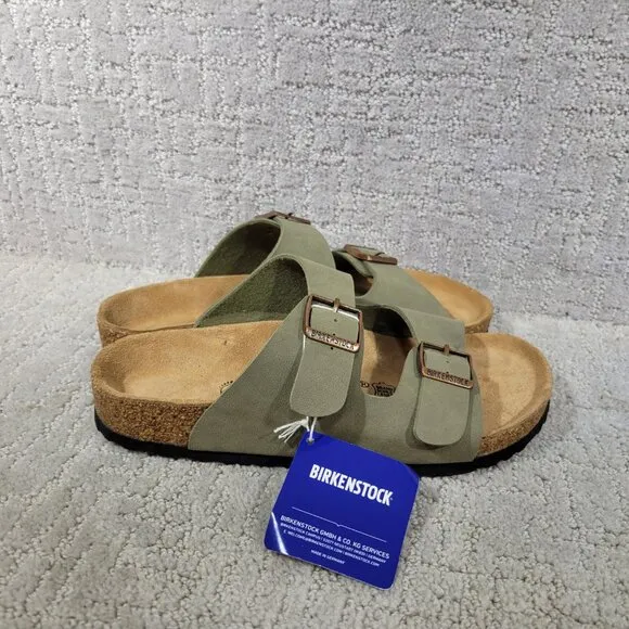 Birkenstock Arizona Unisex EU 39 US L8 M6 Stone Birko-Flor Nubuck Slide Sandals.