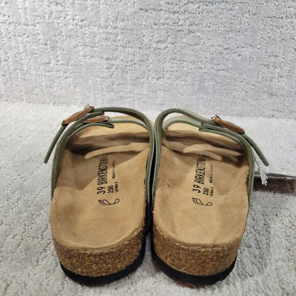 Birkenstock Arizona Unisex EU 39 US L8 M6 Stone Birko-Flor Nubuck Slide Sandals.