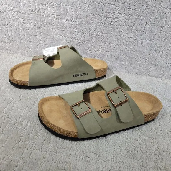 Birkenstock Arizona Unisex EU 39 US L8 M6 Stone Birko-Flor Nubuck Slide Sandals.
