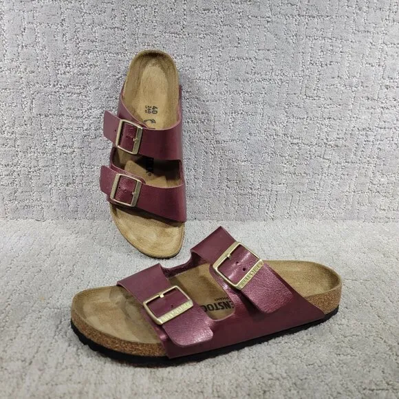 Birkenstock Arizona Unisex EU 40 US L9 M7 Berry Crush Birko-Flor Slide Sandals.