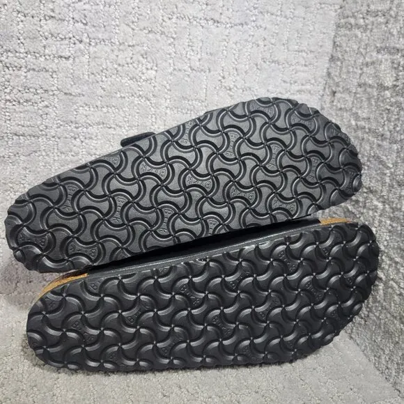 Birkenstock Arizona Unisex Size EU 42 US L11M9 Black Birko-flor Slide Sandals.