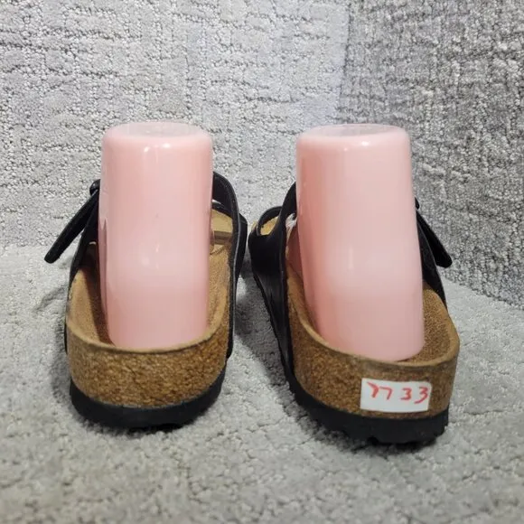 Birkenstock Arizona Unisex Size EU 42 US L11M9 Black Birko-flor Slide Sandals.