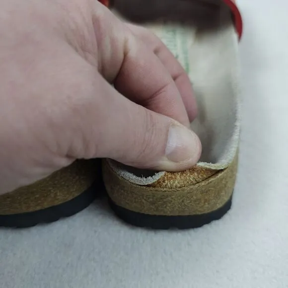 Birkenstock Betula Slides Womens Size 7 Red REGGAE Leather Slip On Sandals