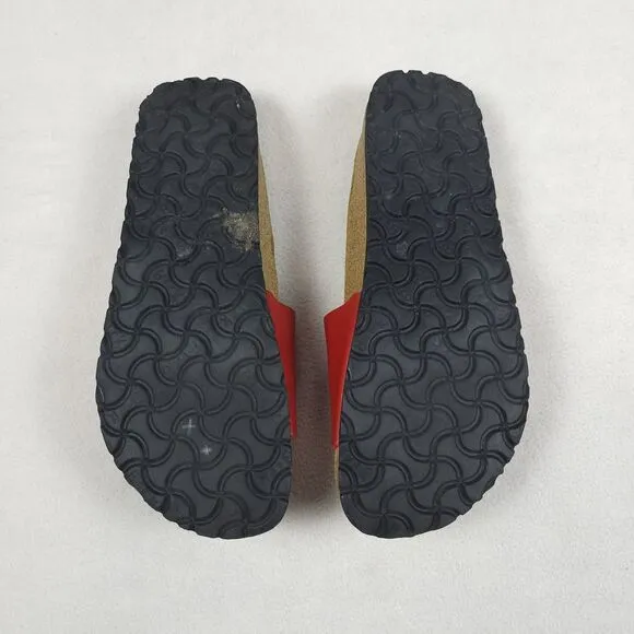 Birkenstock Betula Slides Womens Size 7 Red REGGAE Leather Slip On Sandals