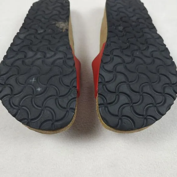 Birkenstock Betula Slides Womens Size 7 Red REGGAE Leather Slip On Sandals
