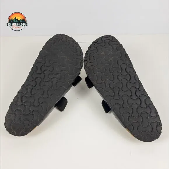 Birkenstock Black Patent Leather Arizona Two Strap Sandals Shoe Womens 9.5 UK 40
