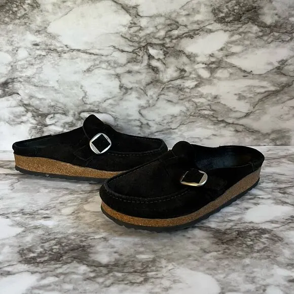 Birkenstock Buckley Black Suede Clogs Women's EU 36 US 5.5 Slip On Casual Shoes