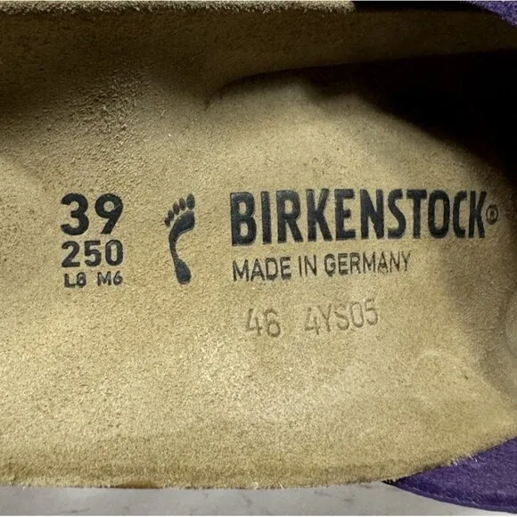 Birkenstock Catalina Birko Flor Embossed Sandals Womens Sz 8 Narrow Slide Purple