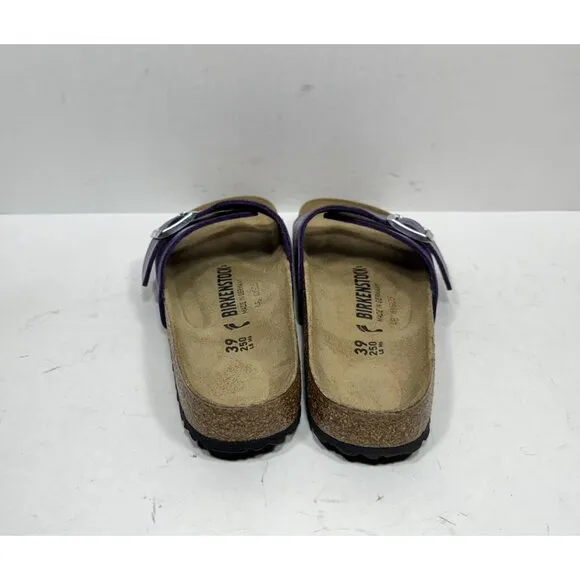 Birkenstock Catalina Birko Flor Embossed Sandals Womens Sz 8 Narrow Slide Purple