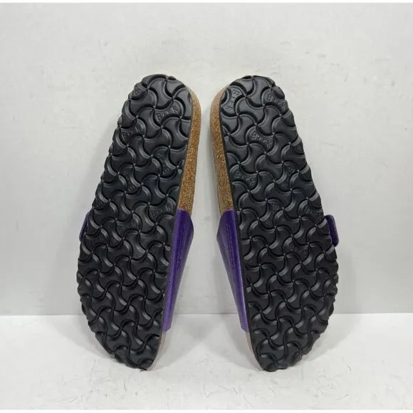 Birkenstock Catalina Birko Flor Embossed Sandals Womens Sz 8 Narrow Slide Purple