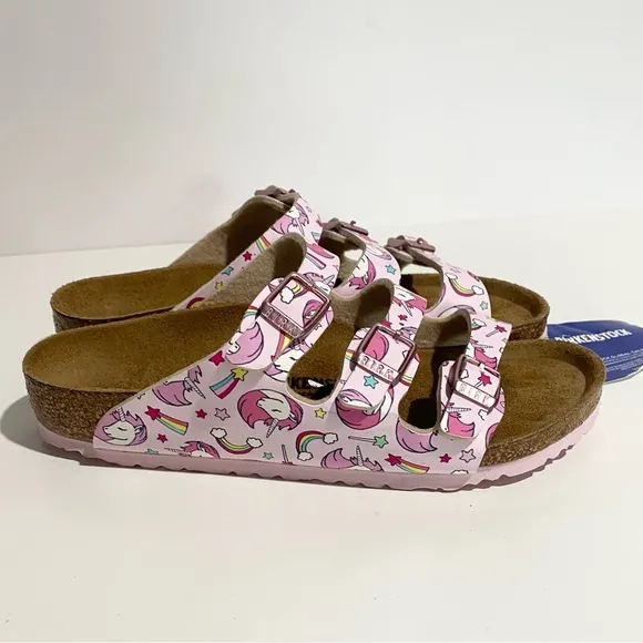 Birkenstock Florida Unicorn Pink Sandals for Girls 33