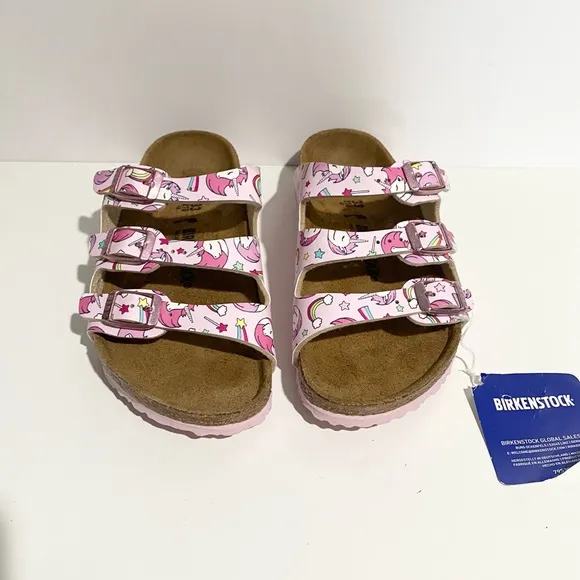 Birkenstock Florida Unicorn Pink Sandals for Girls 33