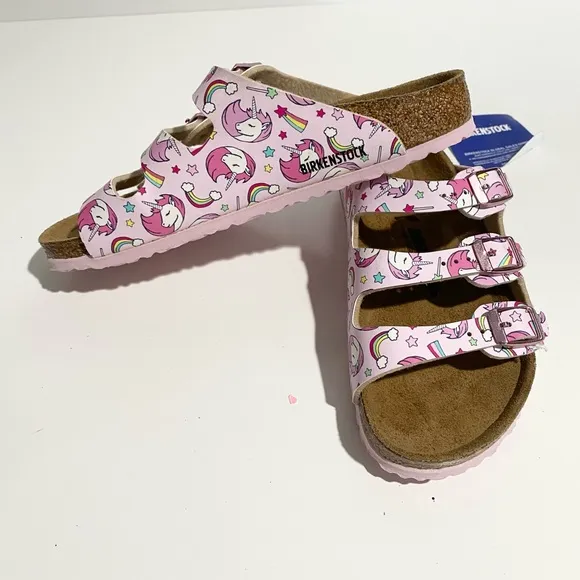 Birkenstock Florida Unicorn Pink Sandals for Girls 33