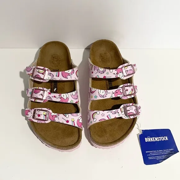 Birkenstock Florida Unicorn Pink Sandals for Girls 33