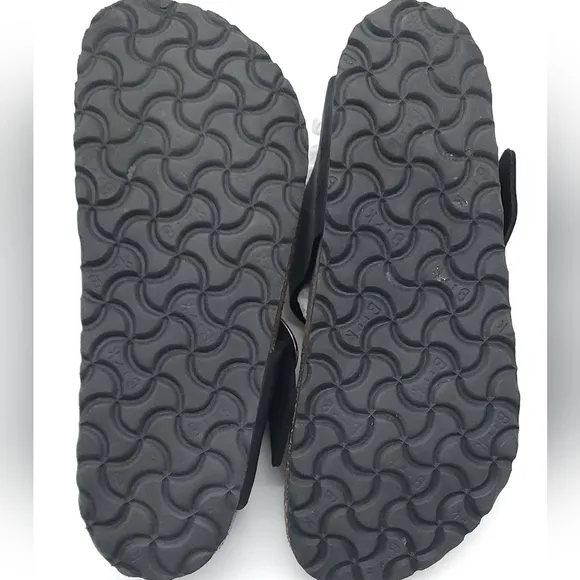 Birkenstock Gizeh Big Buckle Womens Size 6 Sandals Black Nubuck Leather T Strap