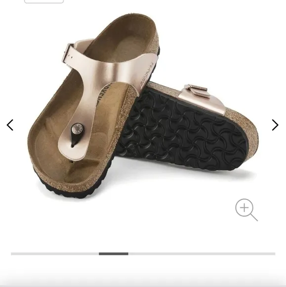 Birkenstock Gizeh Rose Gold Sandals with Buckle Size 7.5