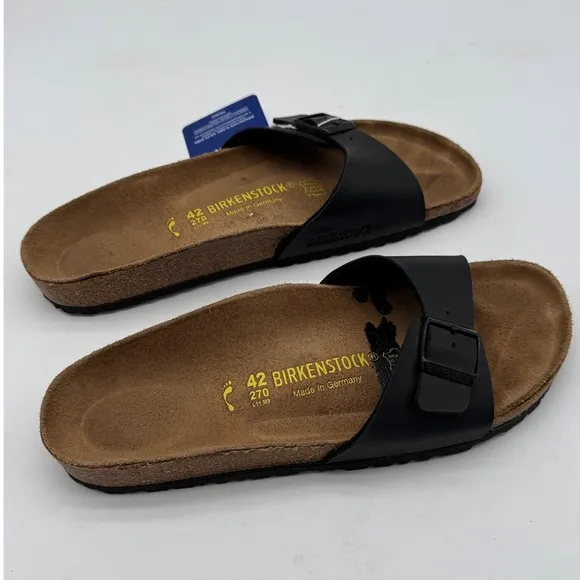 Birkenstock Madrid Birko-Flor Black Sandals Slides Women's Size 42