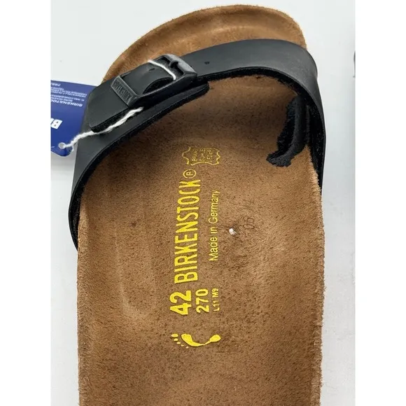 Birkenstock Madrid Birko-Flor Black Sandals Slides Women's Size 42