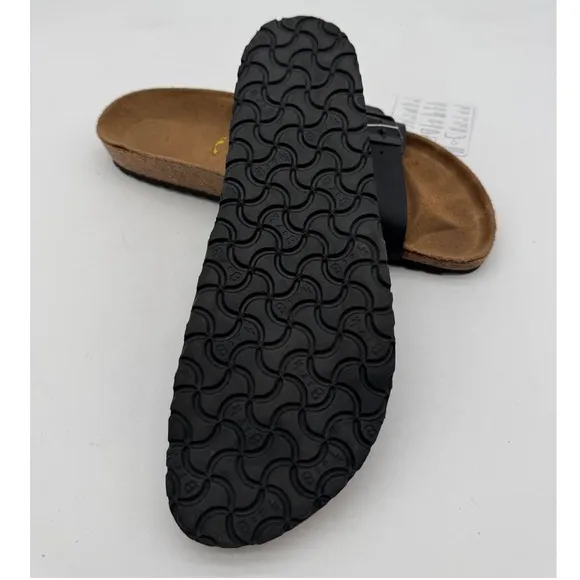 Birkenstock Madrid Birko-Flor Black Sandals Slides Women's Size 42