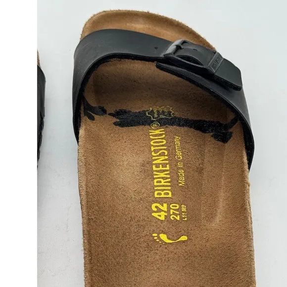 Birkenstock Madrid Birko-Flor Black Sandals Slides Women's Size 42