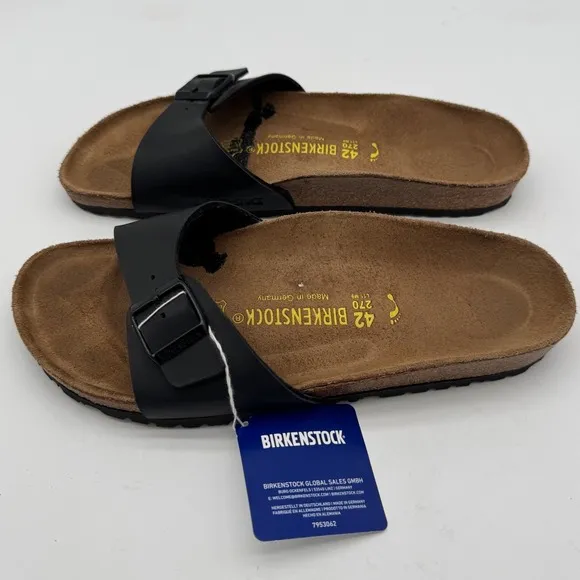 Birkenstock Madrid Birko-Flor Black Sandals Slides Women's Size 42