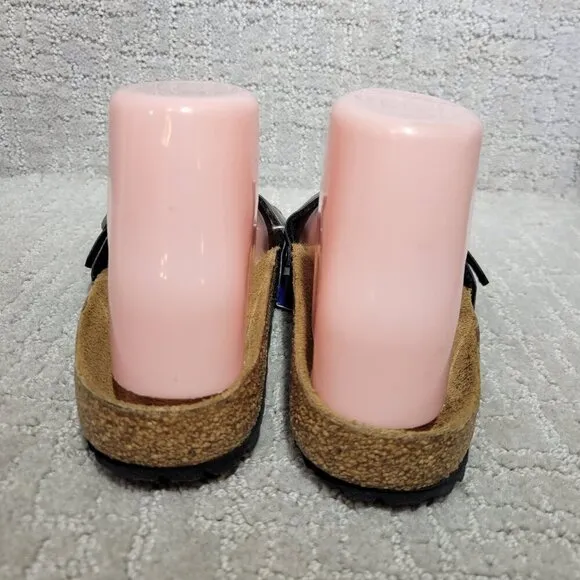 Birkenstock Madrid Size EU 36 L5 US Narrow Black Big Buckle Slide Sandals