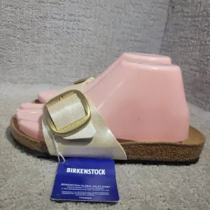 Birkenstock Madrid Size EU 37 L6 US Narrow Beige Big Buckle Slide Sandals