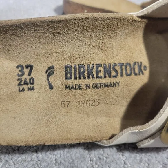 Birkenstock Madrid Size EU 37 L6 US Narrow Beige Big Buckle Slide Sandals