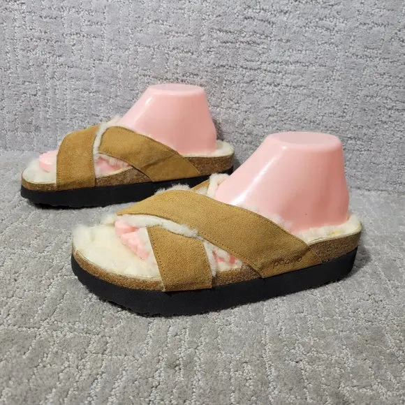 Birkenstock Papilio Daytona Womens Size EU40 US L9 Brown Shearling Slide Sandals