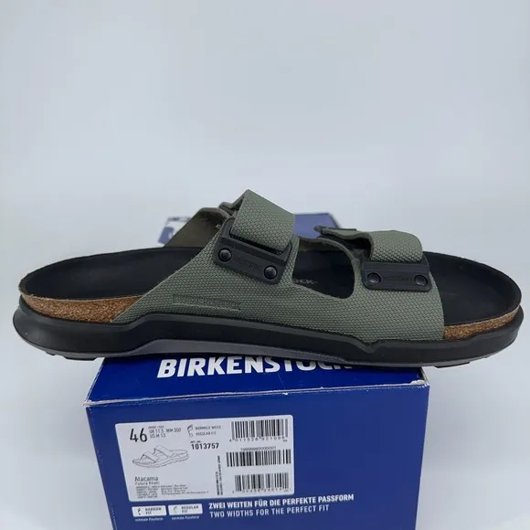 Birkenstock Sandals Mens 13 (46 EU) Atacama Birko-Flor® Futura Khaki Green Slide