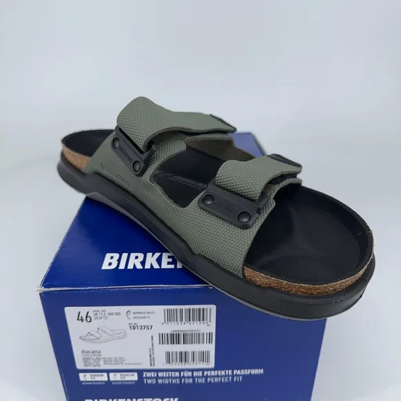 Birkenstock Sandals Mens 13 (46 EU) Atacama Birko-Flor® Futura Khaki Green Slide